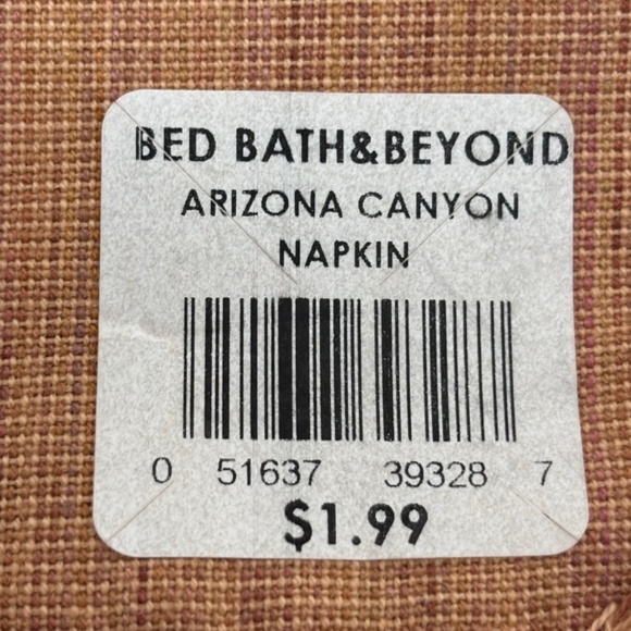 Set of Four Bed Bath and Beyond Square Cloth Napkins Arizona Canyon Plaid Fringe - Picture 5 of 7